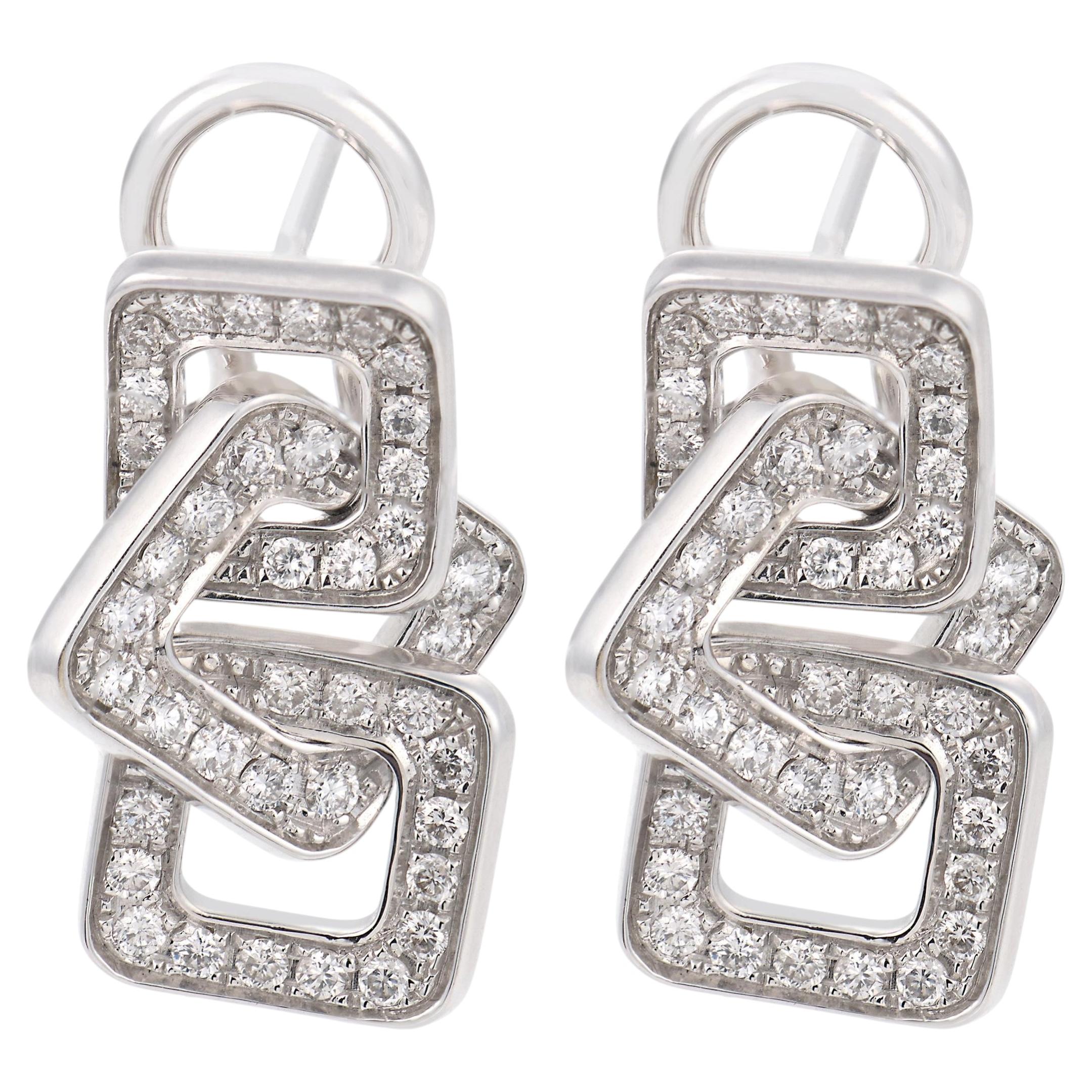 Pre-owned Chimento Diamond 18k White Gold Earrings
