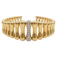Pulsera de Chimento Diamond con eslabones de bambú en oro amarillo de 18k