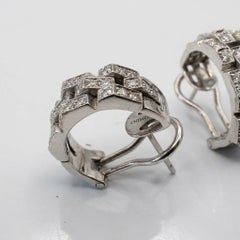 Orecchini a doppio cerchio in oro bianco 18 carati con diamante Chimento