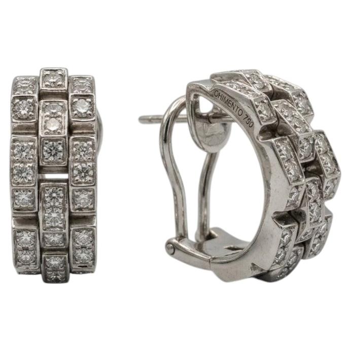 Pendientes de aro doble de Chimento Diamond en oro blanco de 18k