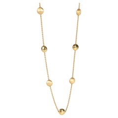Chimento Diamond Beaded Station Necklace in 18k Yellow Gold 0.01 CTW