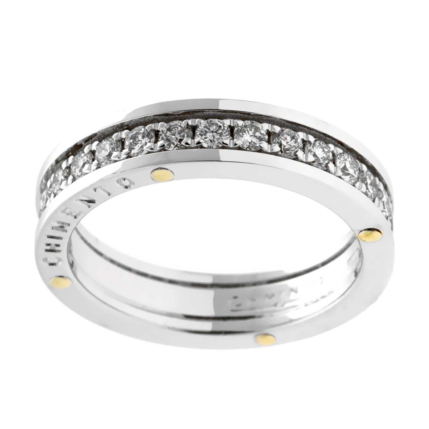 Round Cut Chimento Diamond Eternity White Gold Ring For Sale