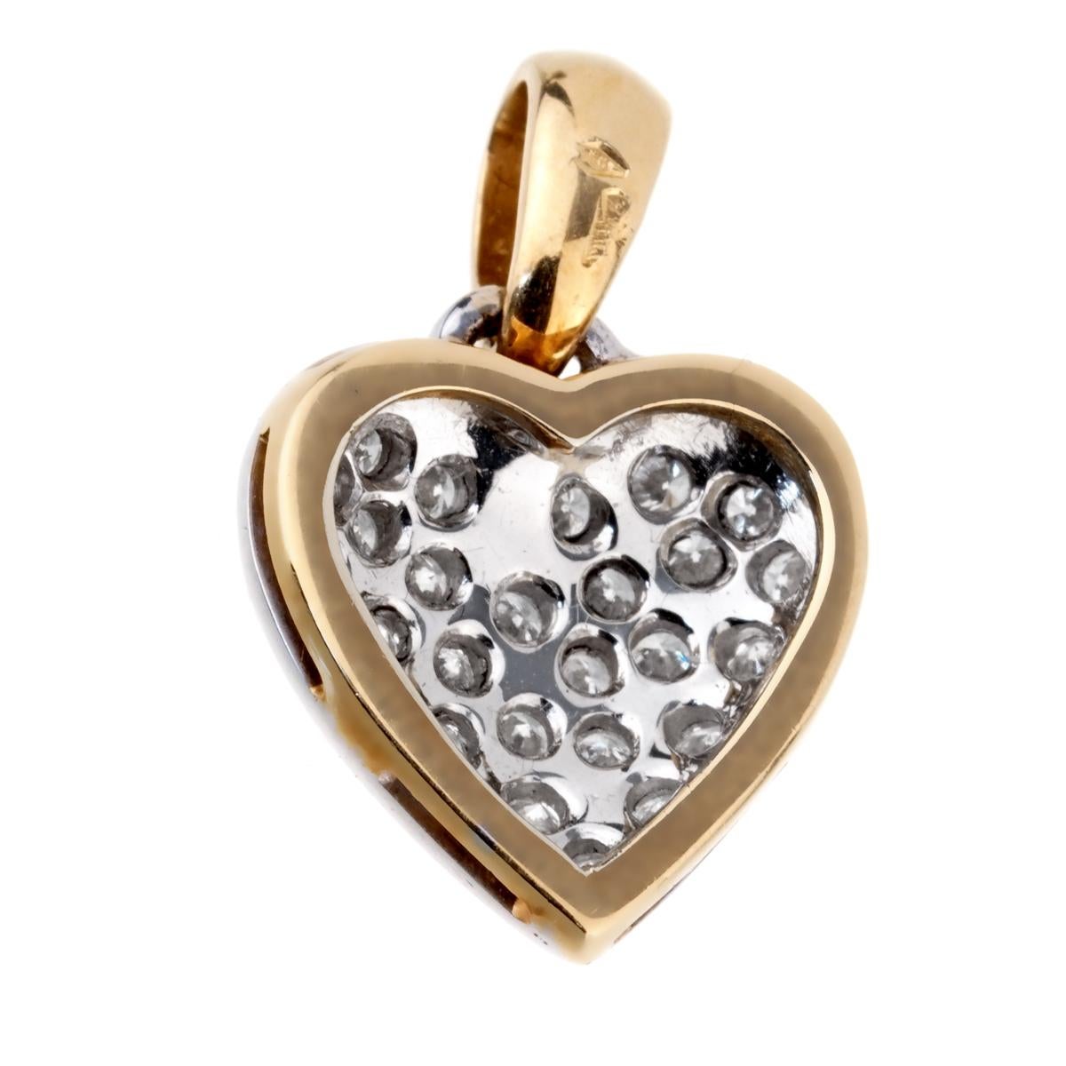 Round Cut Chimento Diamond Heart Pendant Necklace