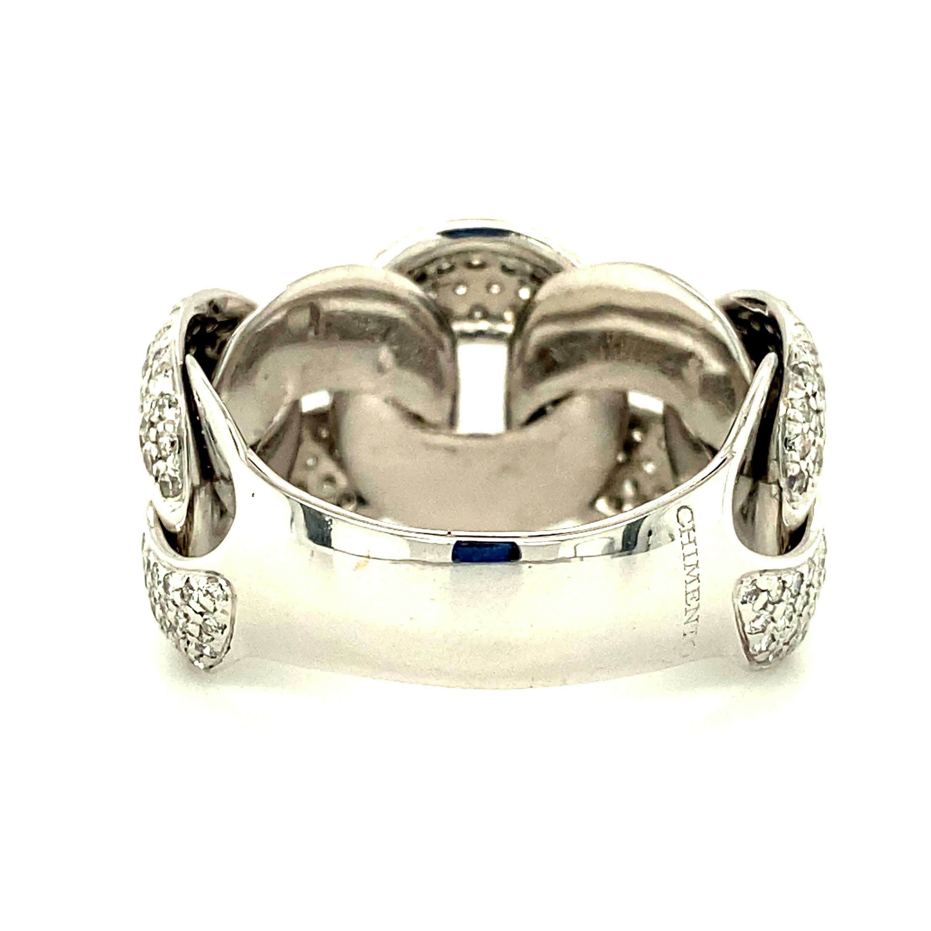 Round Cut Chimento Diamond Link Ring in 18 Karat Gold