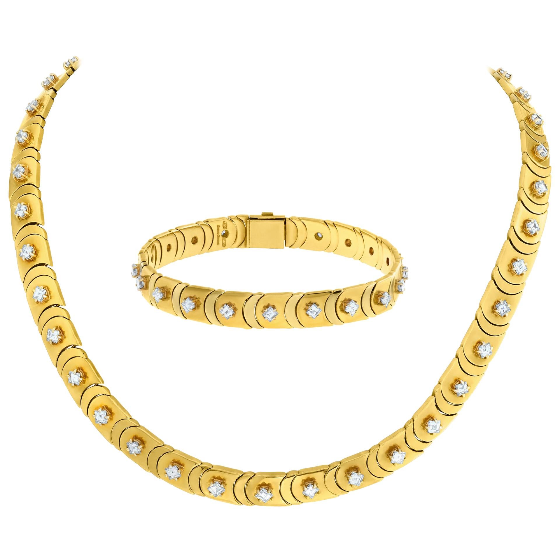 Chimento Diamond Necklace/Choker with Bracelet in 18 Karat
