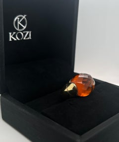 Chimento Estate Cocktail Ring 16.75 Carats of Citrine 18k Yellow Gold