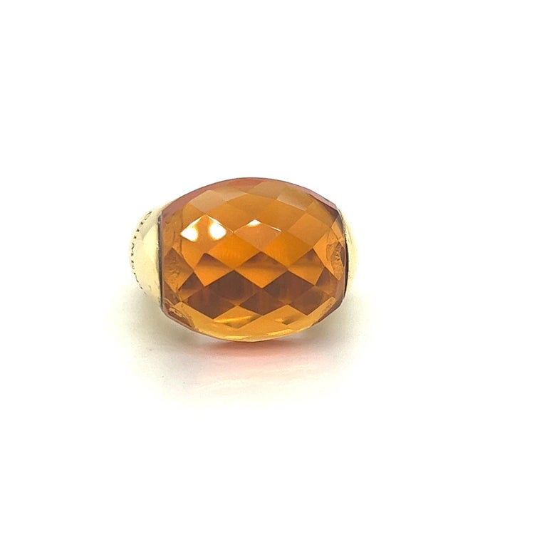 Chimento Estate Cocktail Ring 16.75 Carats of Citrine 18k Yellow Gold For Sale 1