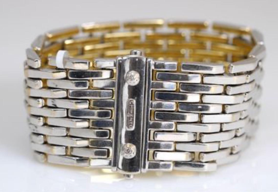 Chimento Flex 18k Yellow Gold Reversible Bracelet In Excellent Condition In Great Neck, NY