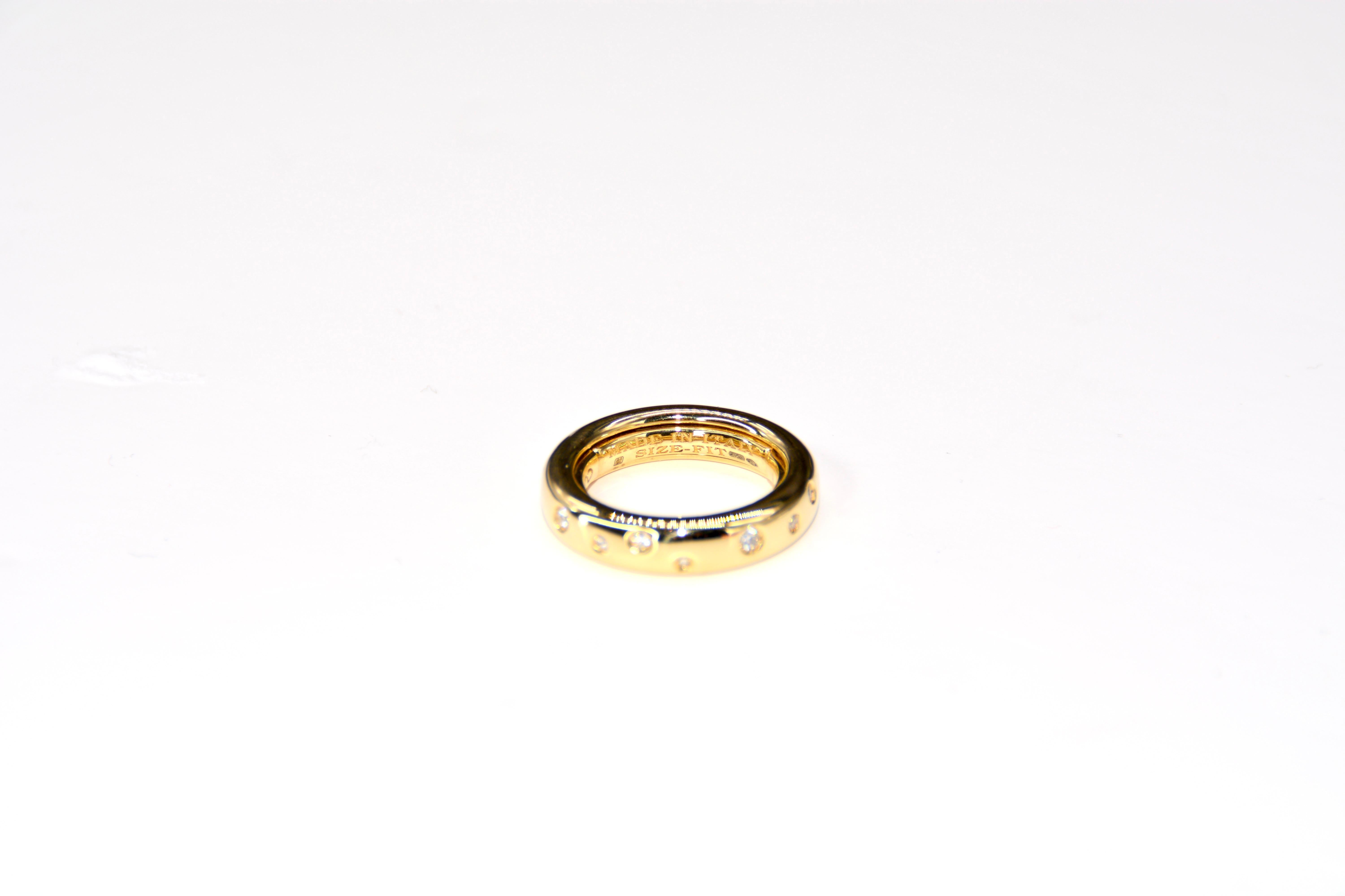 Brilliant Cut Chimento Forever Brio Ring Adjustable Diamond Yellow Gold For Sale