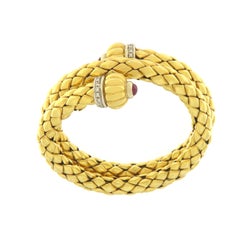 Chimento Italia Pulsera de oro amarillo y blanco de 18 quilates con diamantes
