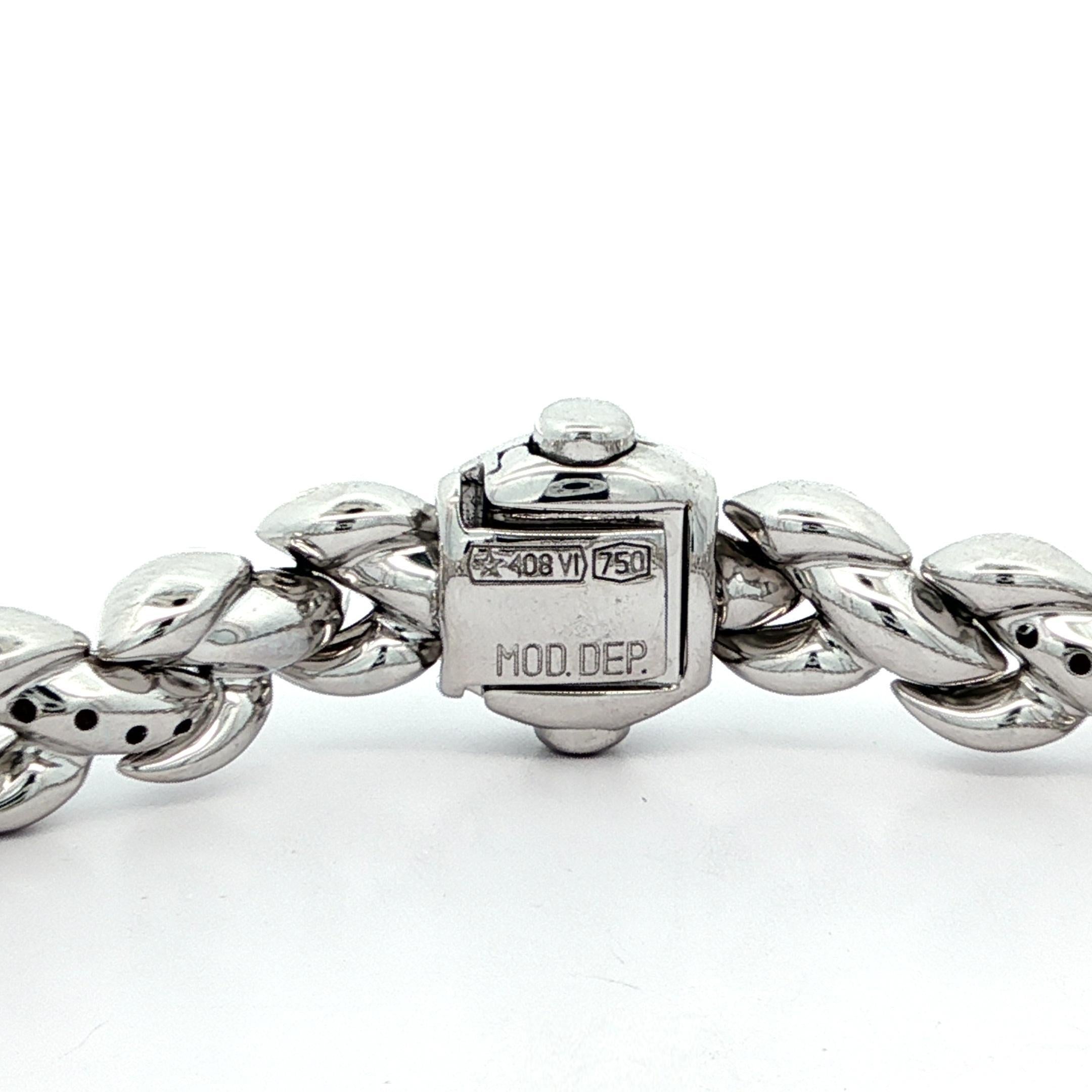 da uomo o donna Chimento Italia Bracciale a maglie intrecciate in oro bianco 18k con diamante da .35ctw in vendita