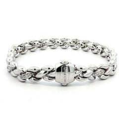 Chimento Italia Bracciale a maglie intrecciate in oro bianco 18k con diamante da .35ctw