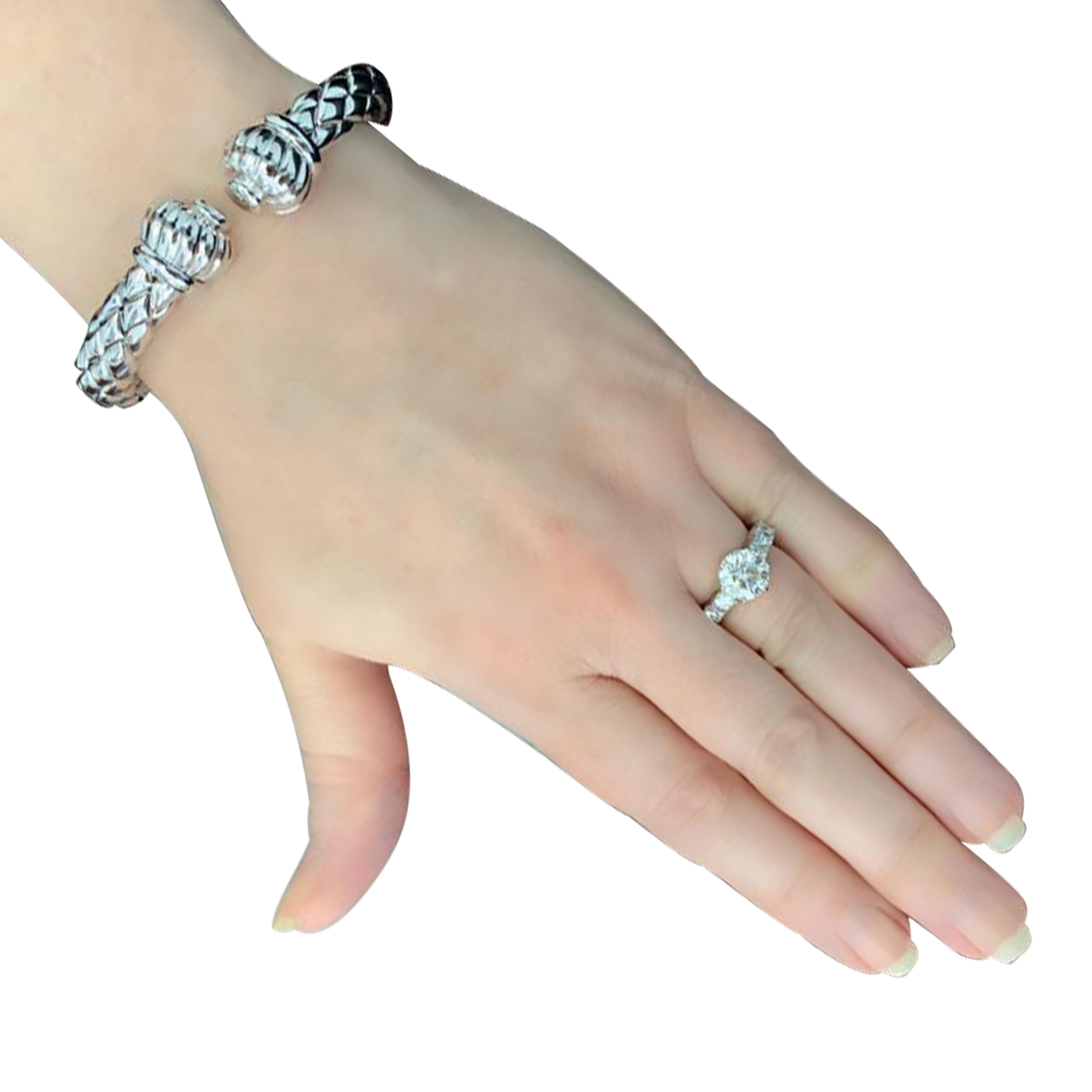 Modern Chimento Italy White Gold Bangle Bracelet