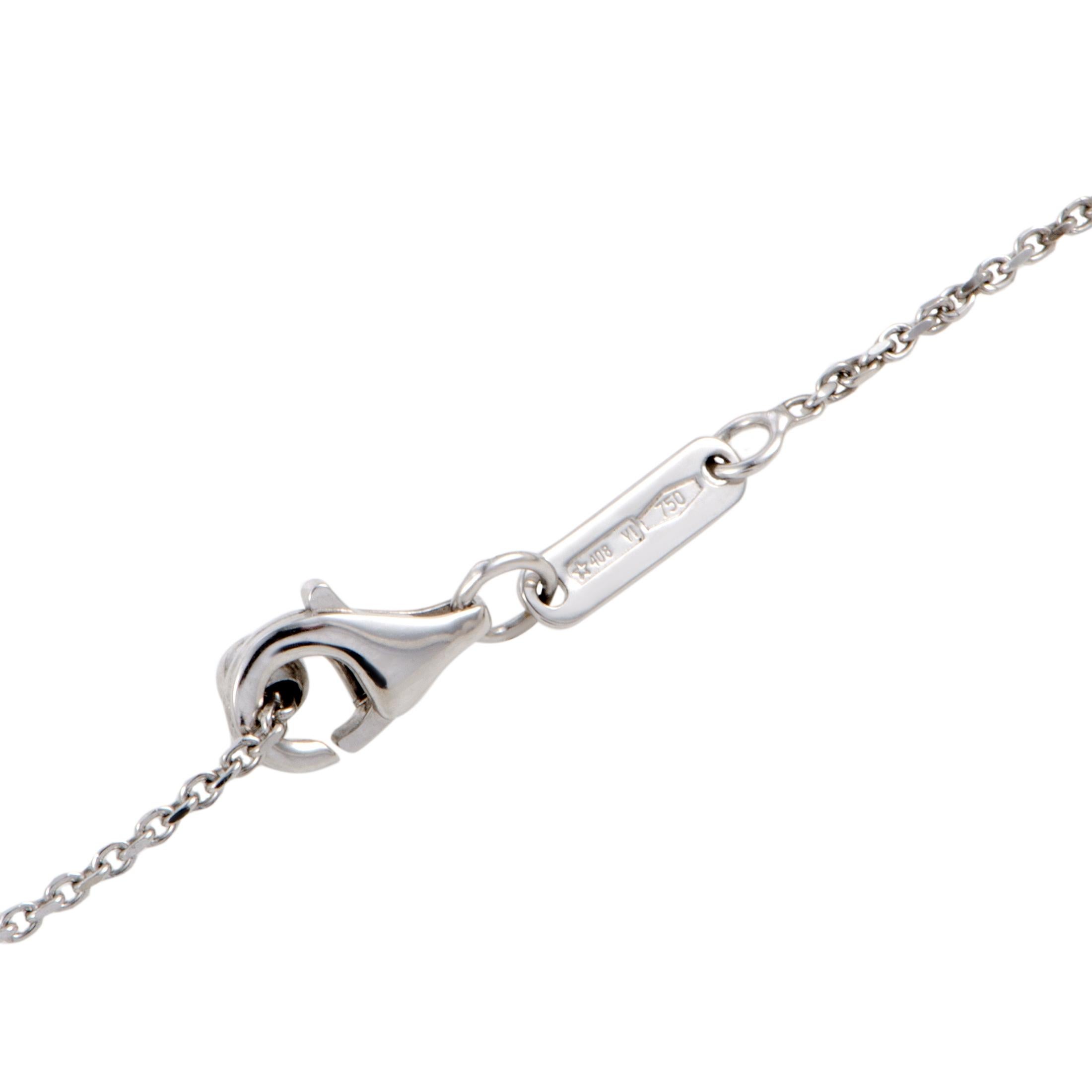 Chimento Link 18 Karat White Gold Diamond Pave Pendant Necklace In New Condition In Southampton, PA