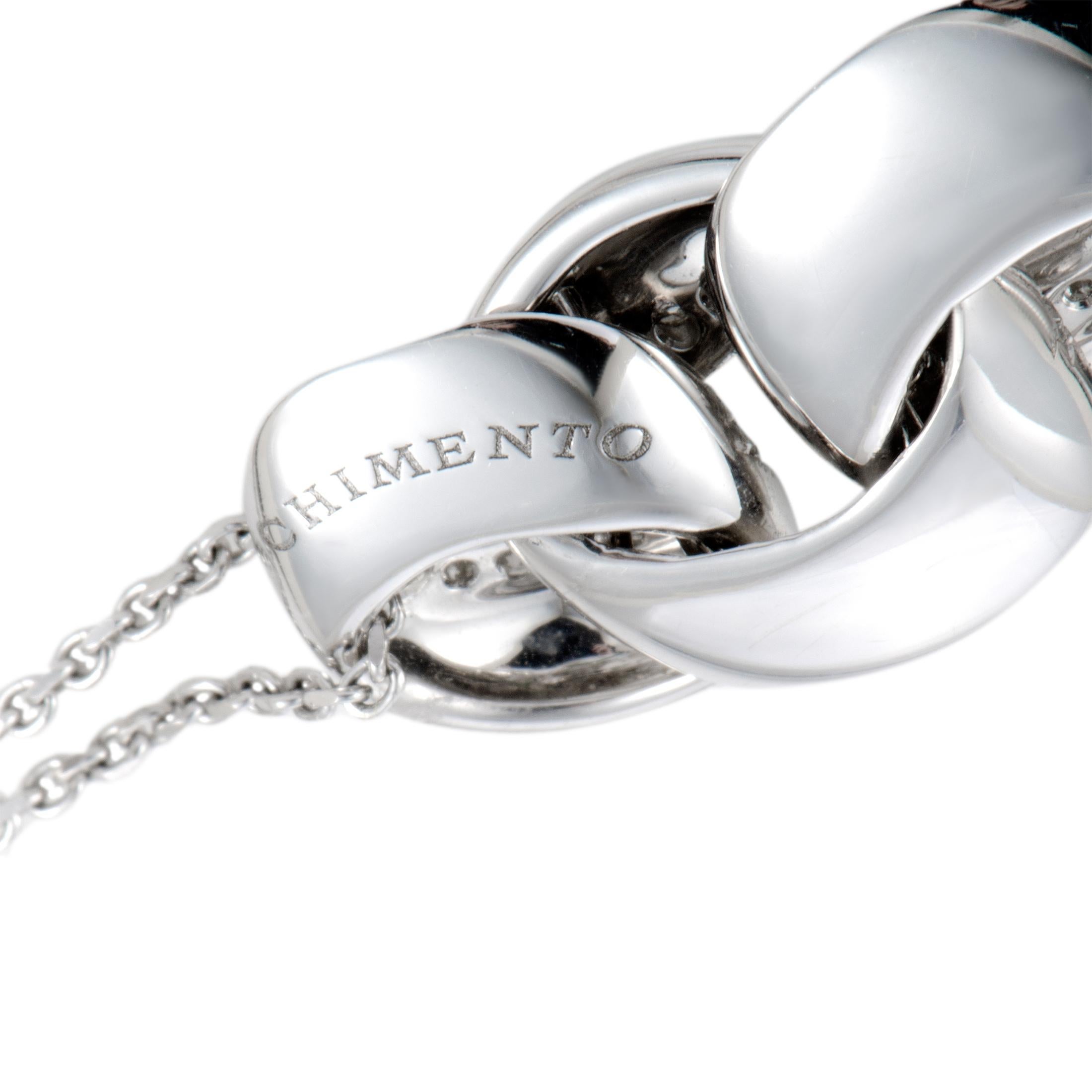 Women's Chimento Link 18 Karat White Gold Diamond Pave Pendant Necklace