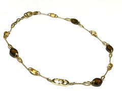 Chimento MARQUISE Gold Necklace 1G01989ZB1450 with yellow top/smokey qrtz stones