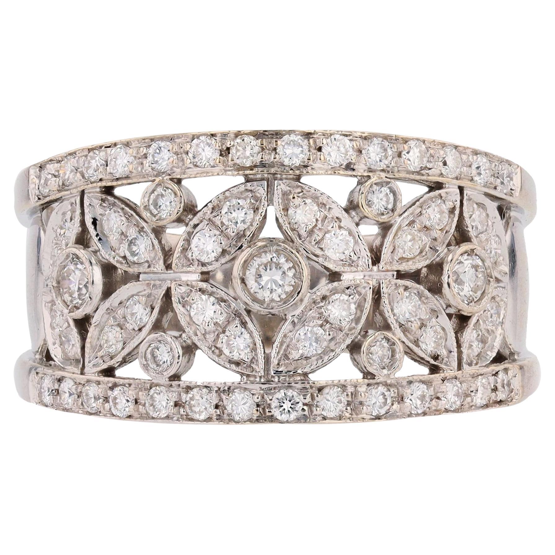 Chimento Modern Diamonds 18 Karat White Gold Band Ring For Sale