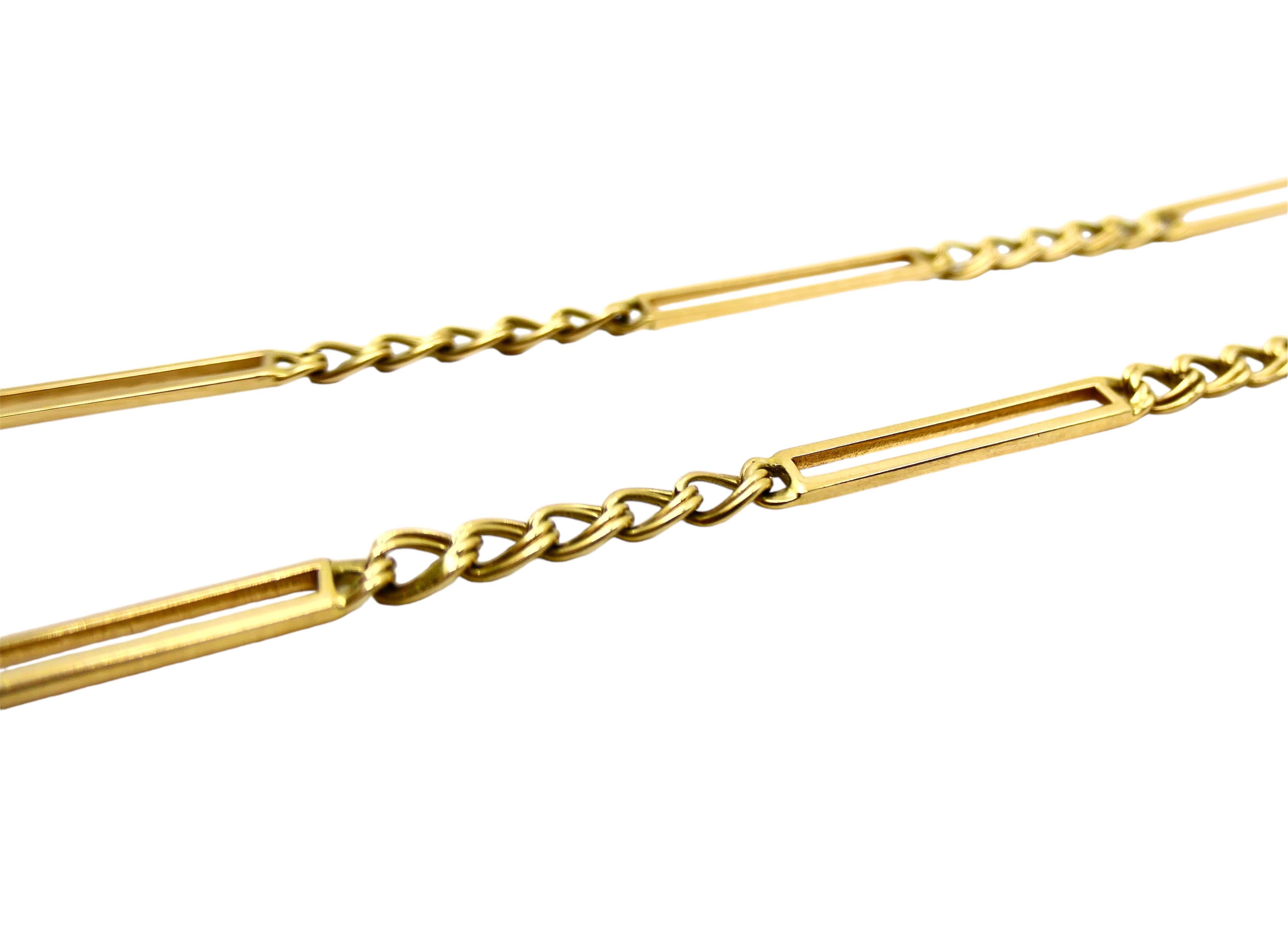 Collana Chimento 14k Bar A Link in vendita 2