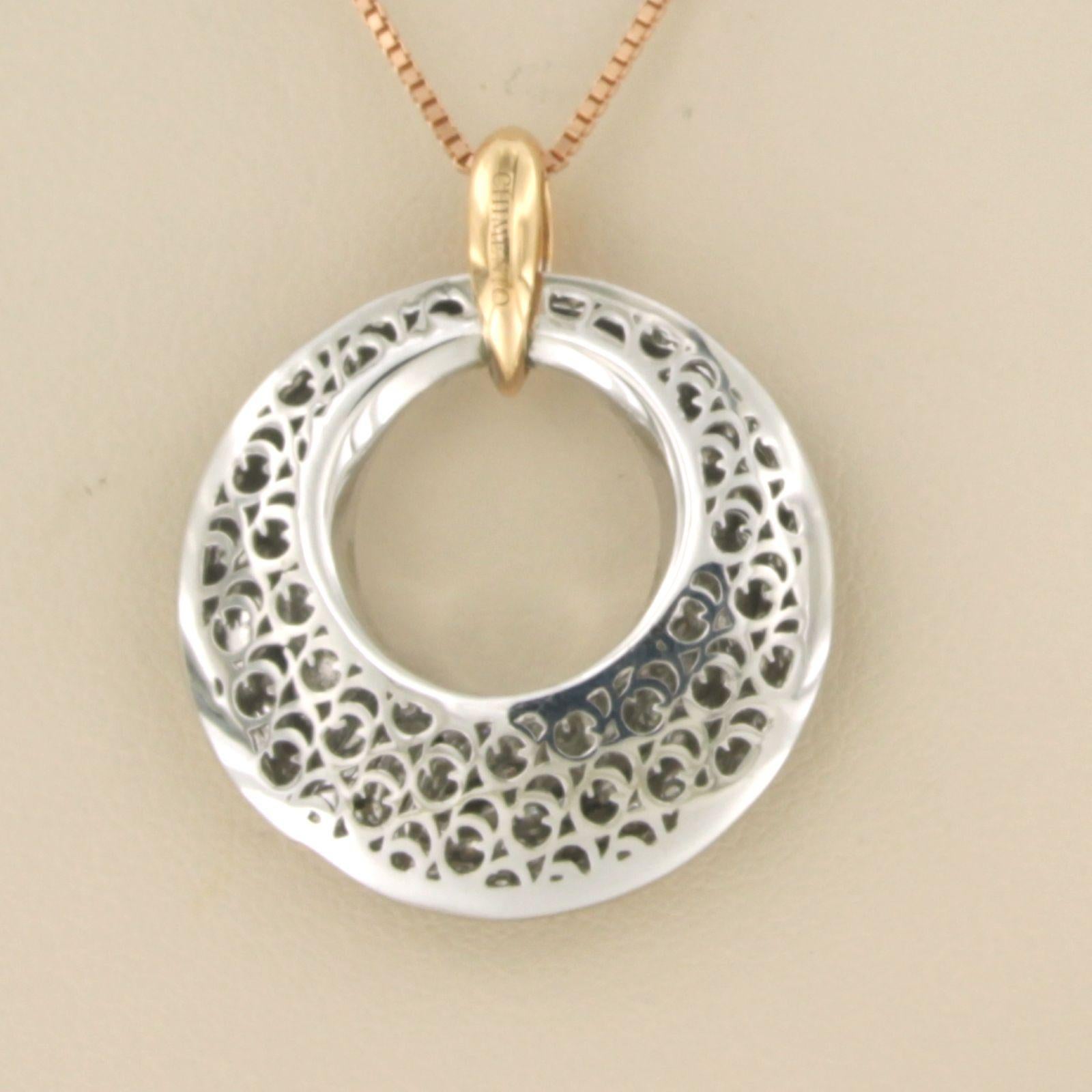 CHIMENTO pendant and chain set with diamonds 18k bicolour gold For Sale 1