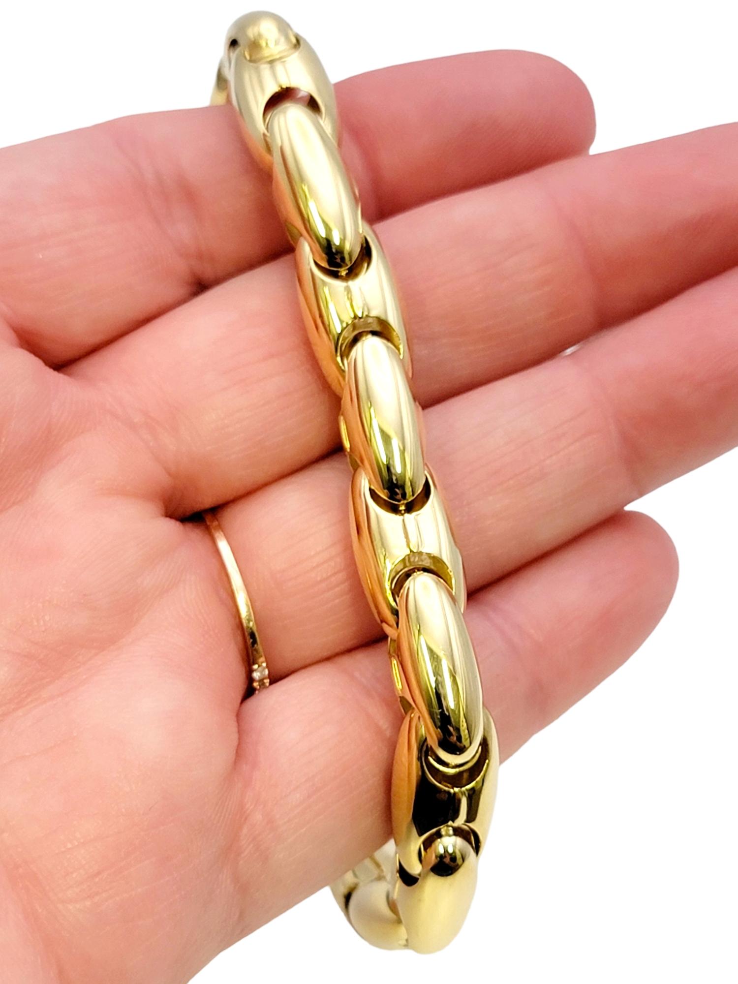 Chimento Polished 18 Karat Yellow Gold Chunky Oval Link Bracelet 7