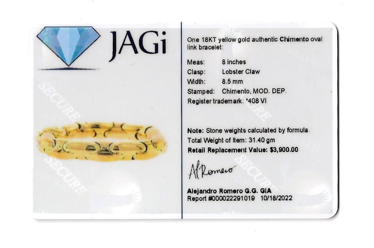 Chimento Polished 18 Karat Yellow Gold Chunky Oval Link Bracelet 9