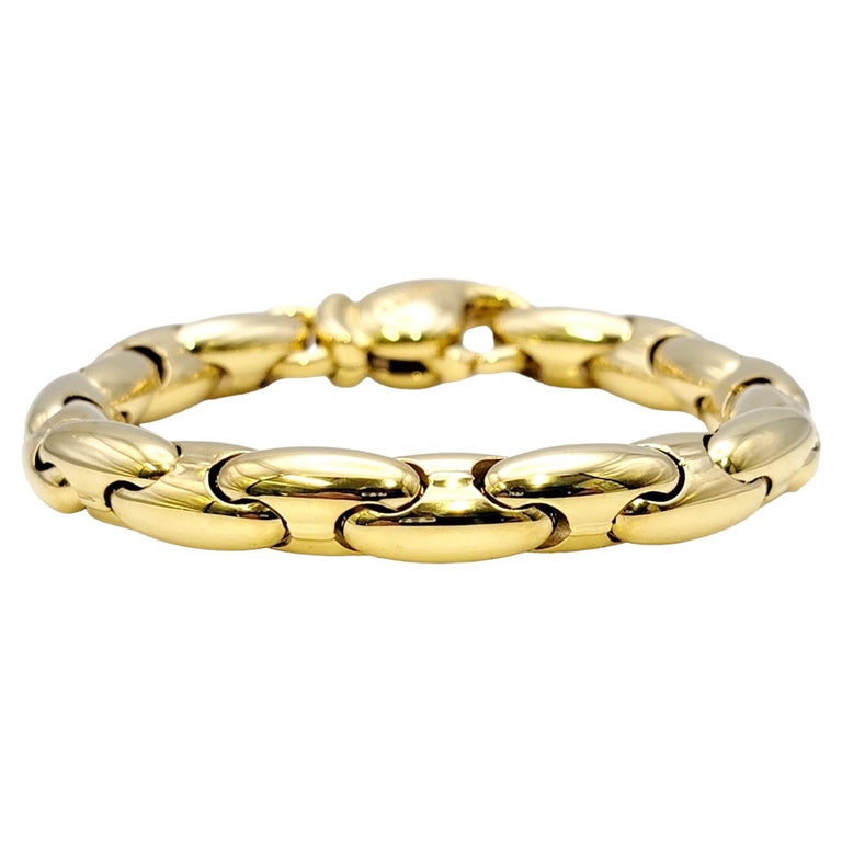 Chimento Polished 18 Karat Yellow Gold Chunky Oval Link Bracelet For Sale at 1stDibs