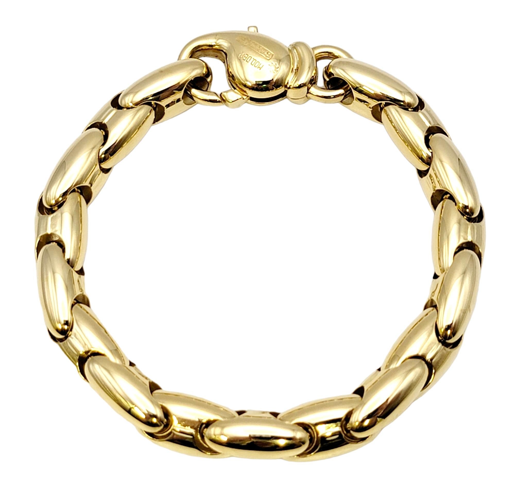 Contemporary Chimento Polished 18 Karat Yellow Gold Chunky Oval Link Bracelet