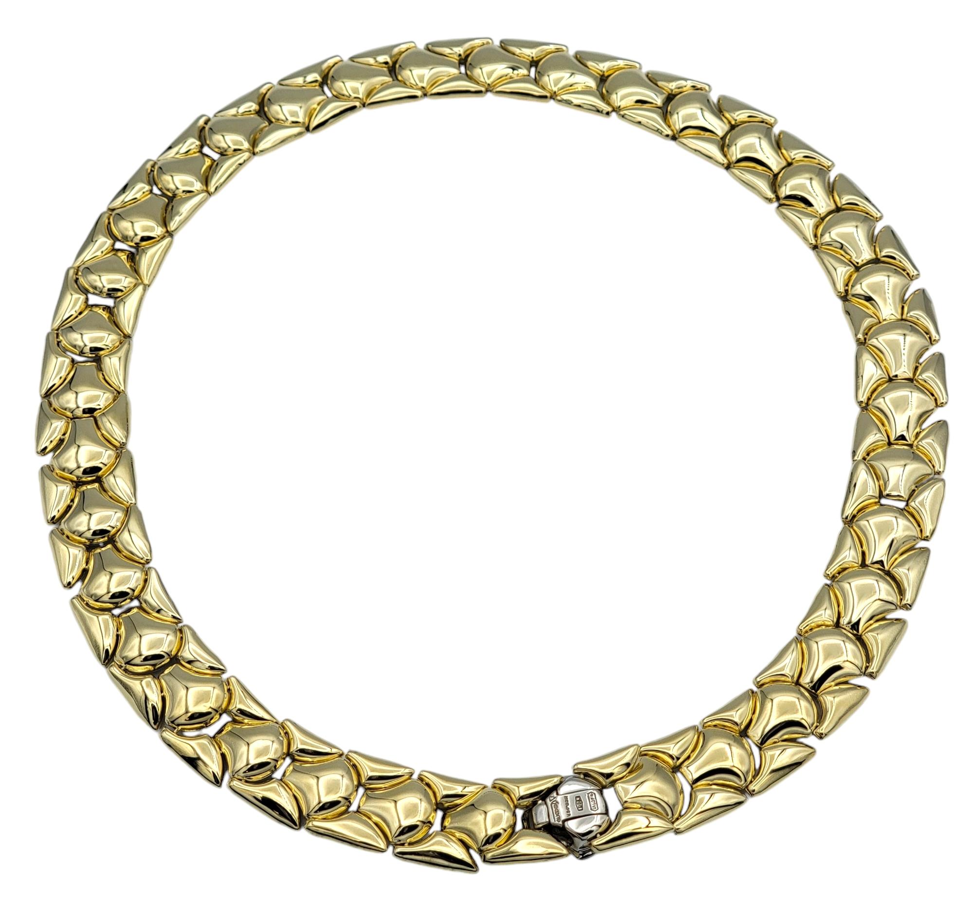 Chimento Collier à maillons texturé bicolore poli en or 18 carats Bon état - En vente à Scottsdale, AZ