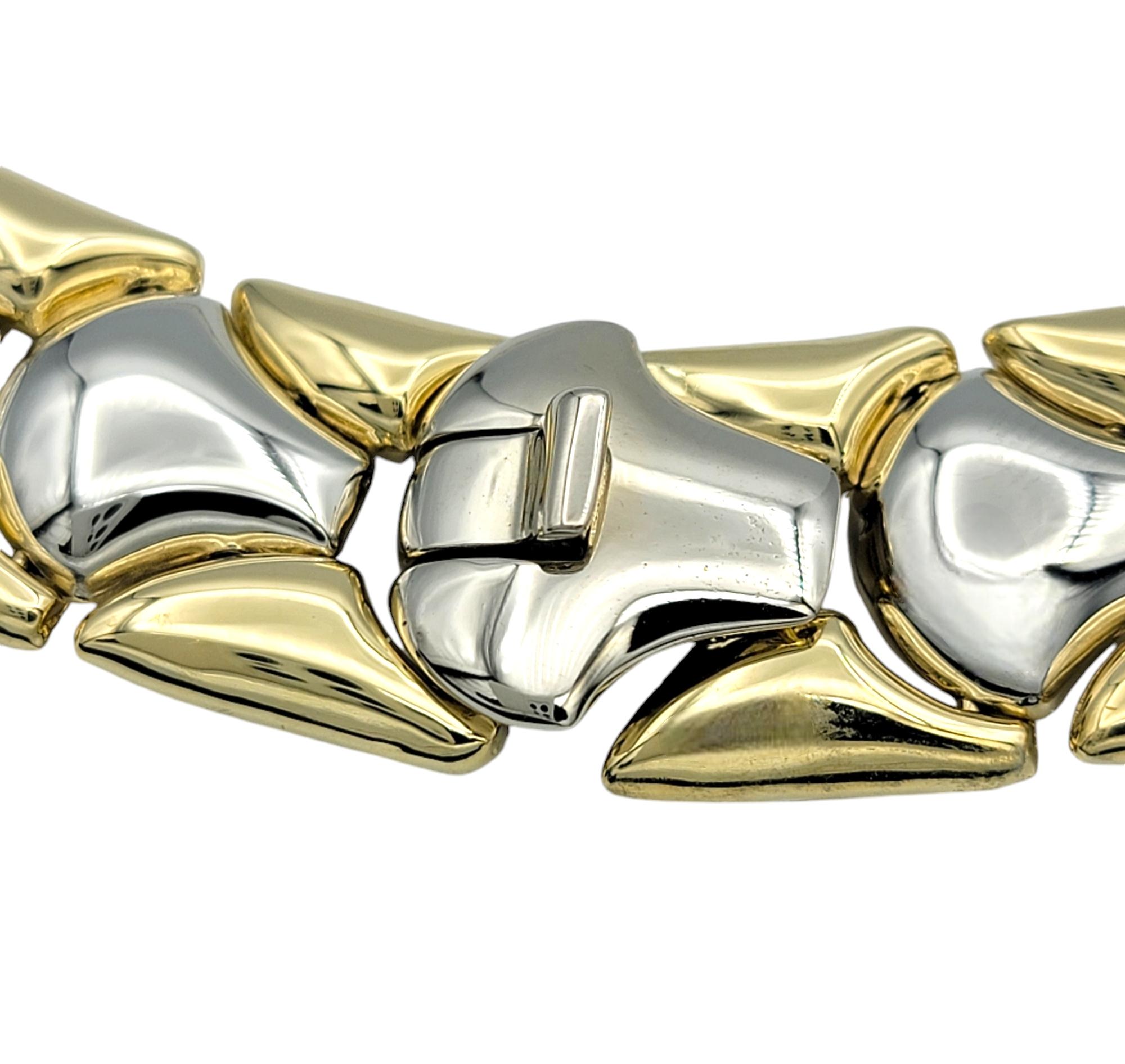 Chimento Collier à maillons texturé bicolore poli en or 18 carats Pour femmes en vente