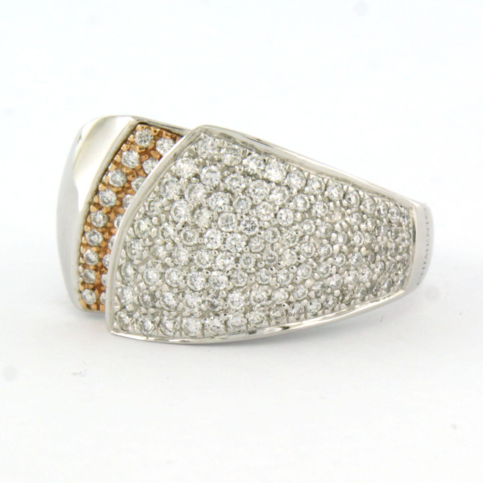 Brilliant Cut CHIMENTO ring with brilliant cut diamonds up to 0.88ct 18k gold 12.0 grams For Sale