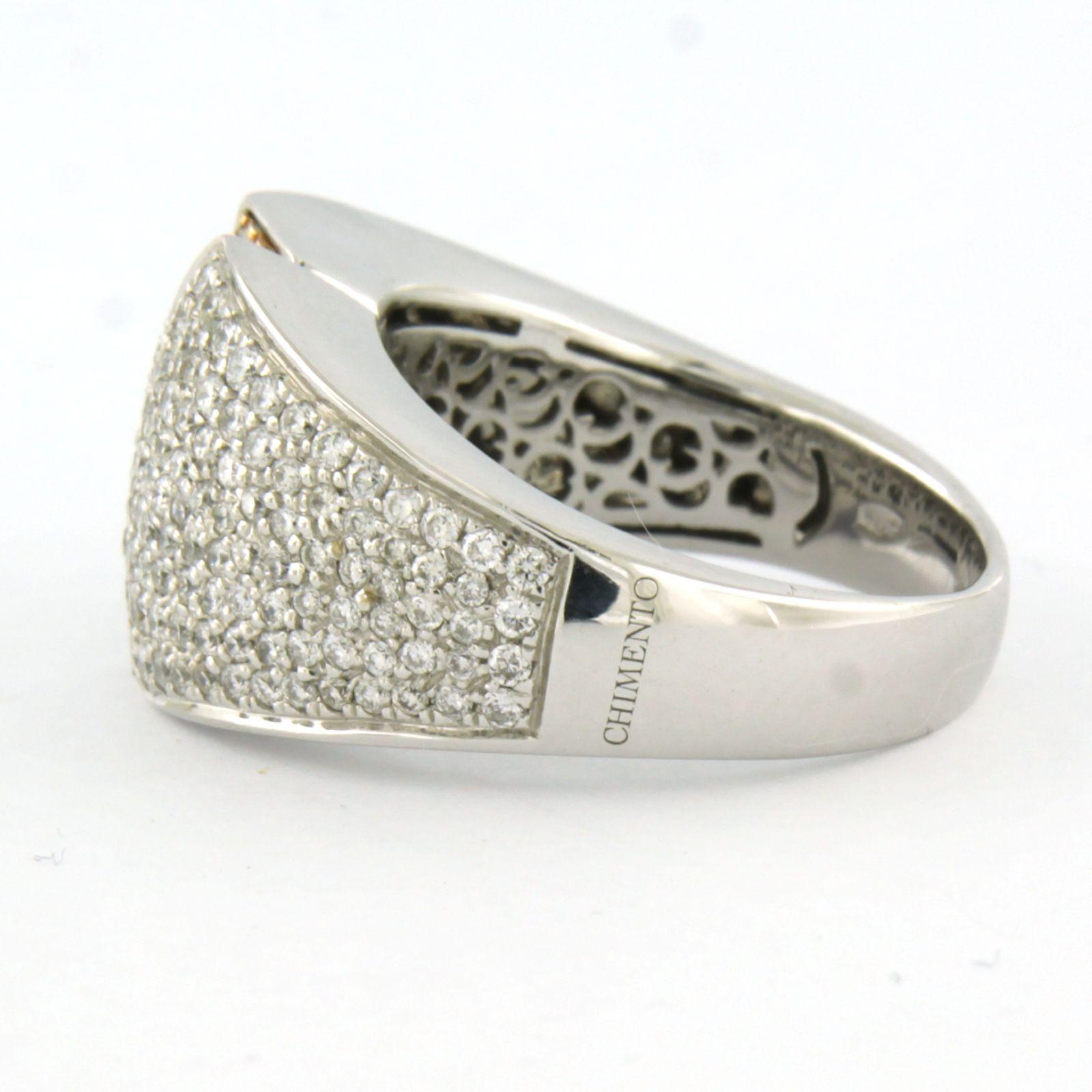 CHIMENTO ring with brilliant cut diamonds up to 0.88ct 18k gold 12.0 grams In Excellent Condition For Sale In The Hague, ZH