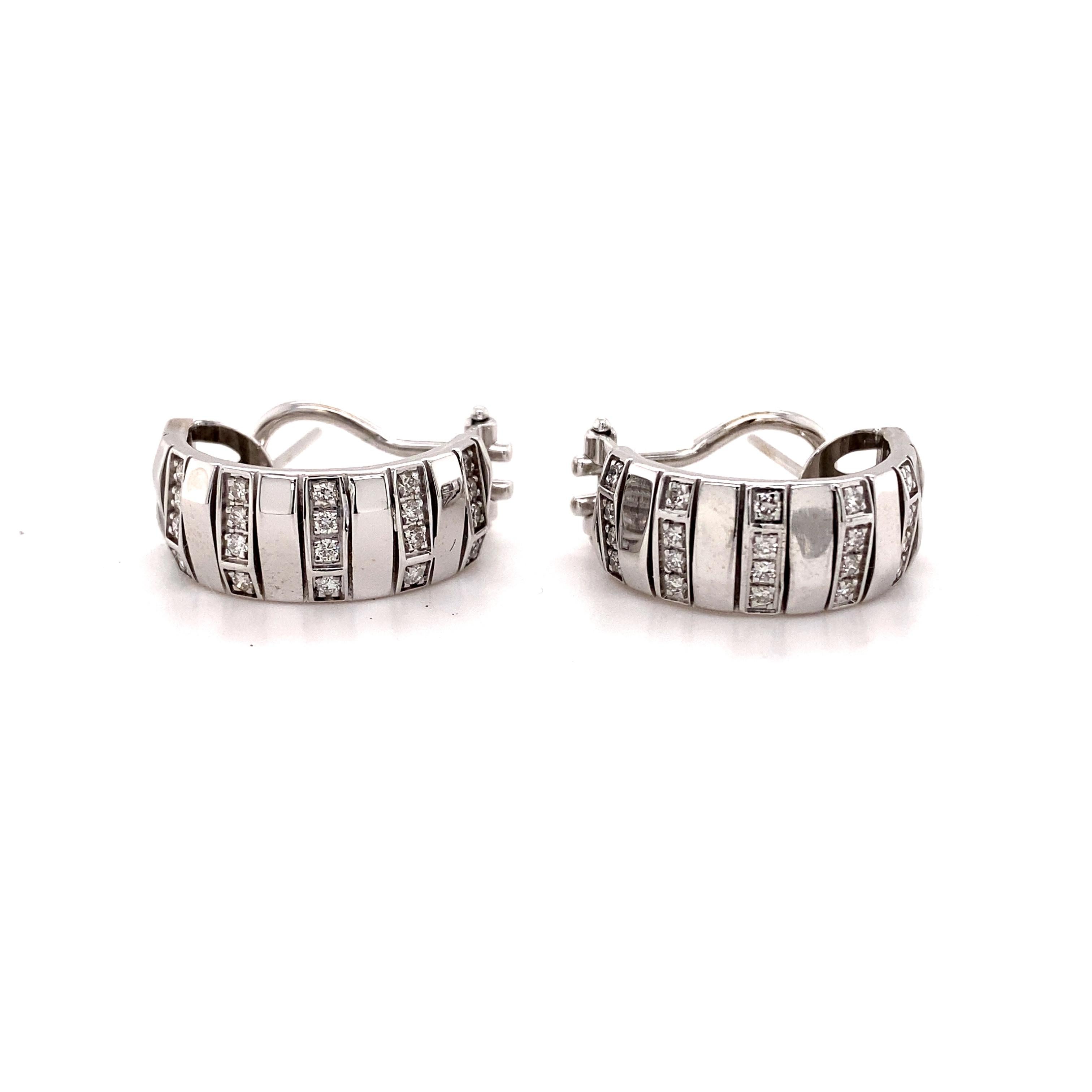 Chimento Round Diamonds Hoop Earrings in 18kt White Gold For Sale 6