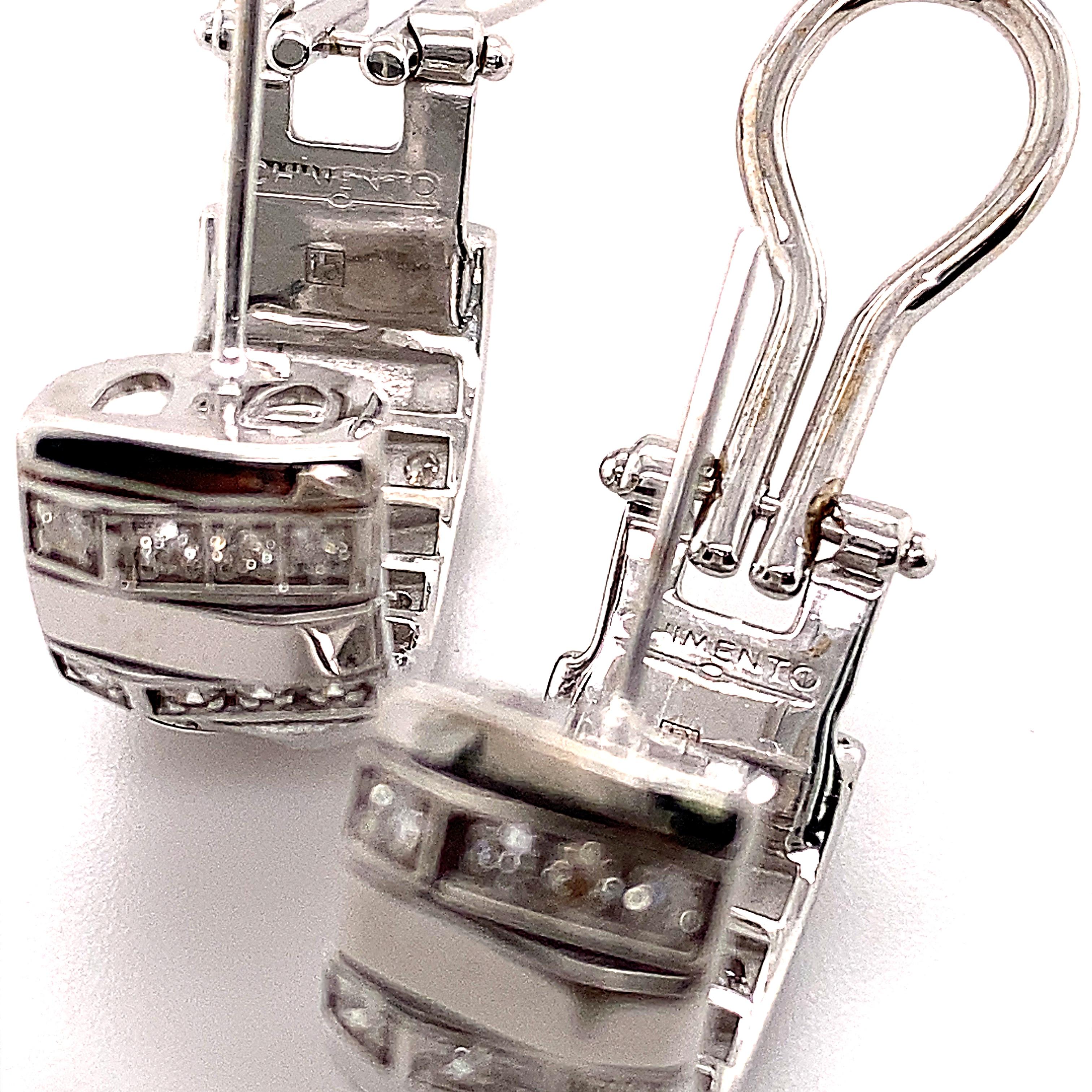 Chimento Round Diamonds Hoop Earrings in 18kt White Gold In Excellent Condition In San Diego, CA