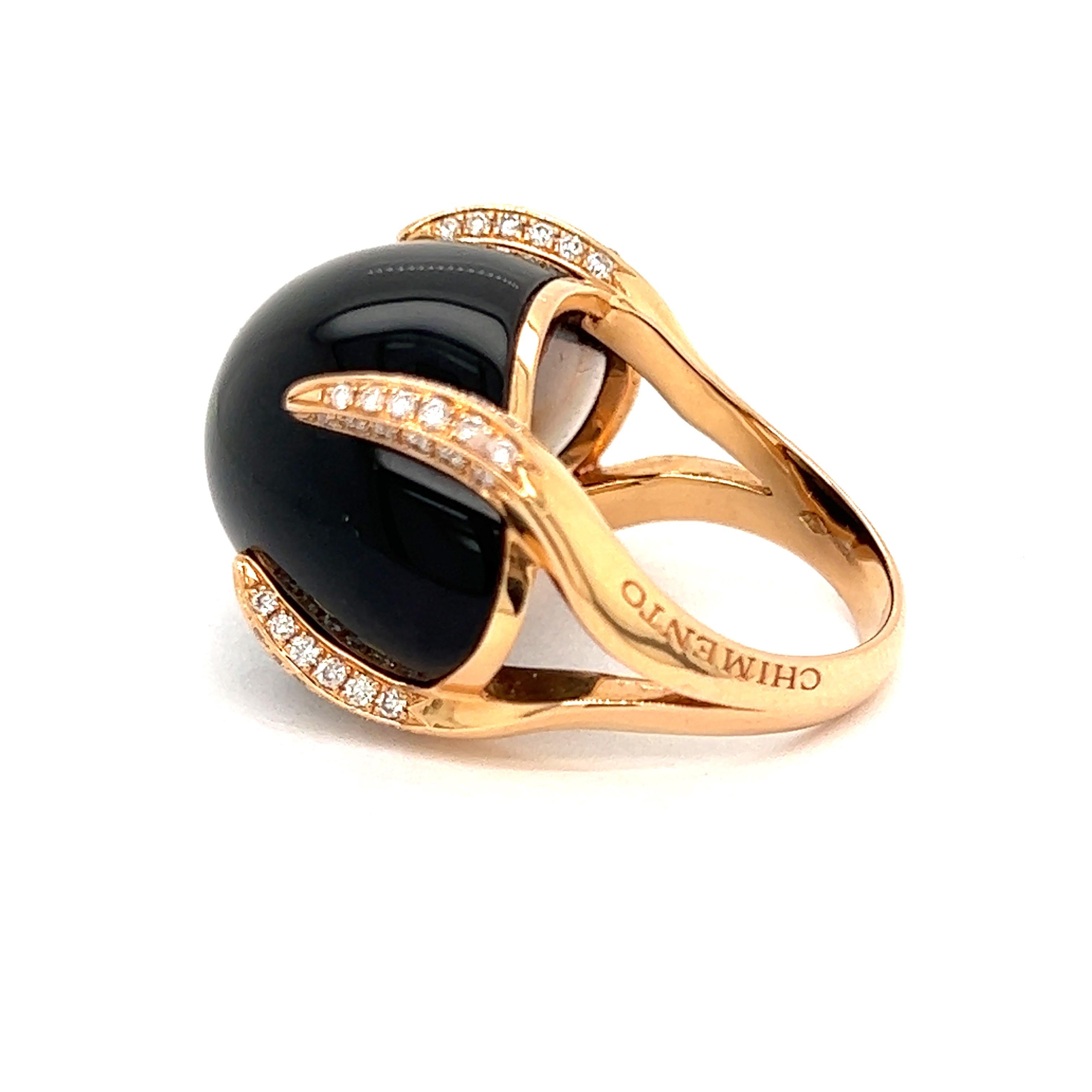 Modern Chimento Smokey Quartz and Diamond 18K Rose Gold Ring