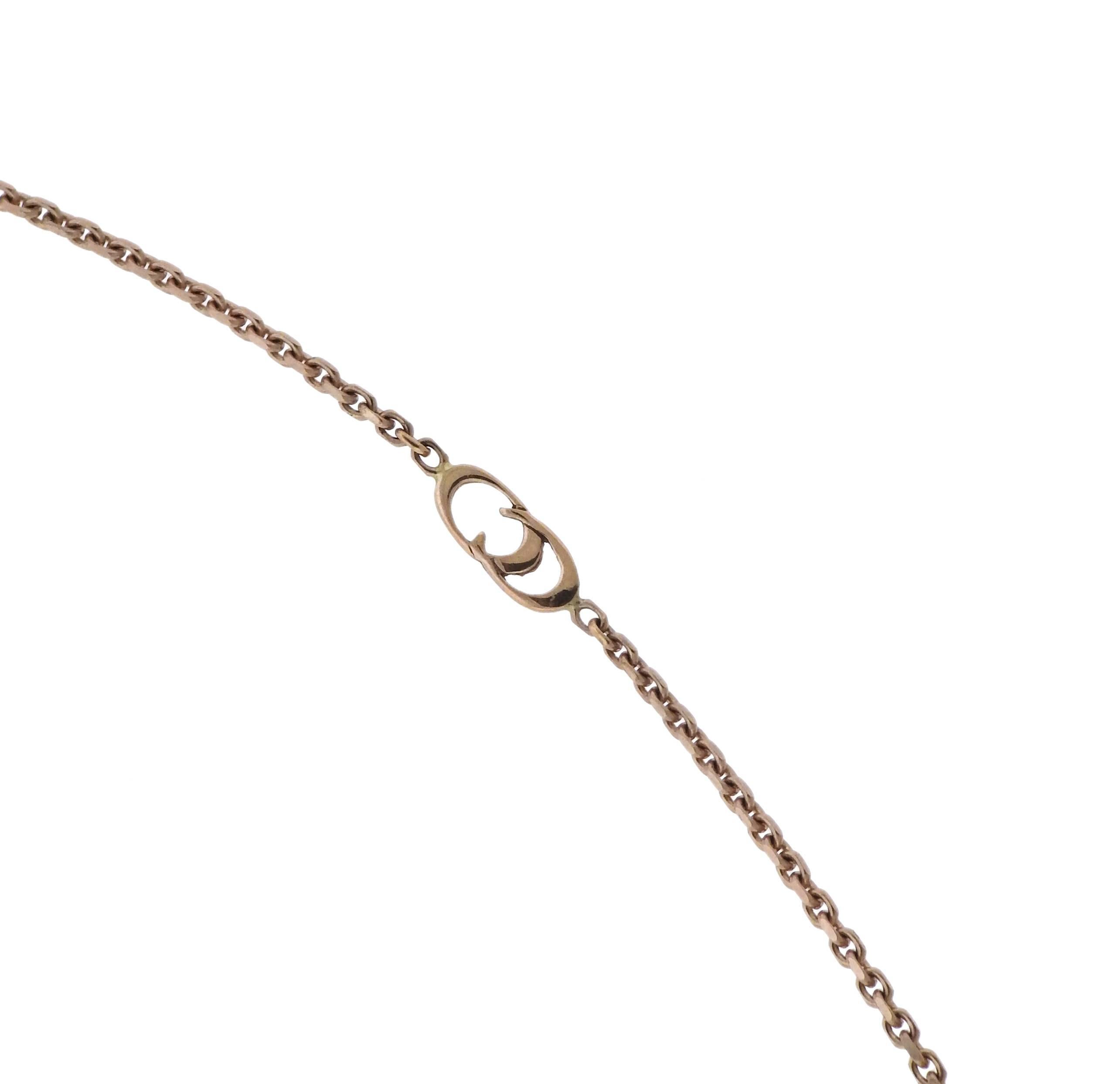 Chimento Smokey Quartz Diamond Rose Gold Pendant Necklace In New Condition In Lambertville, NJ