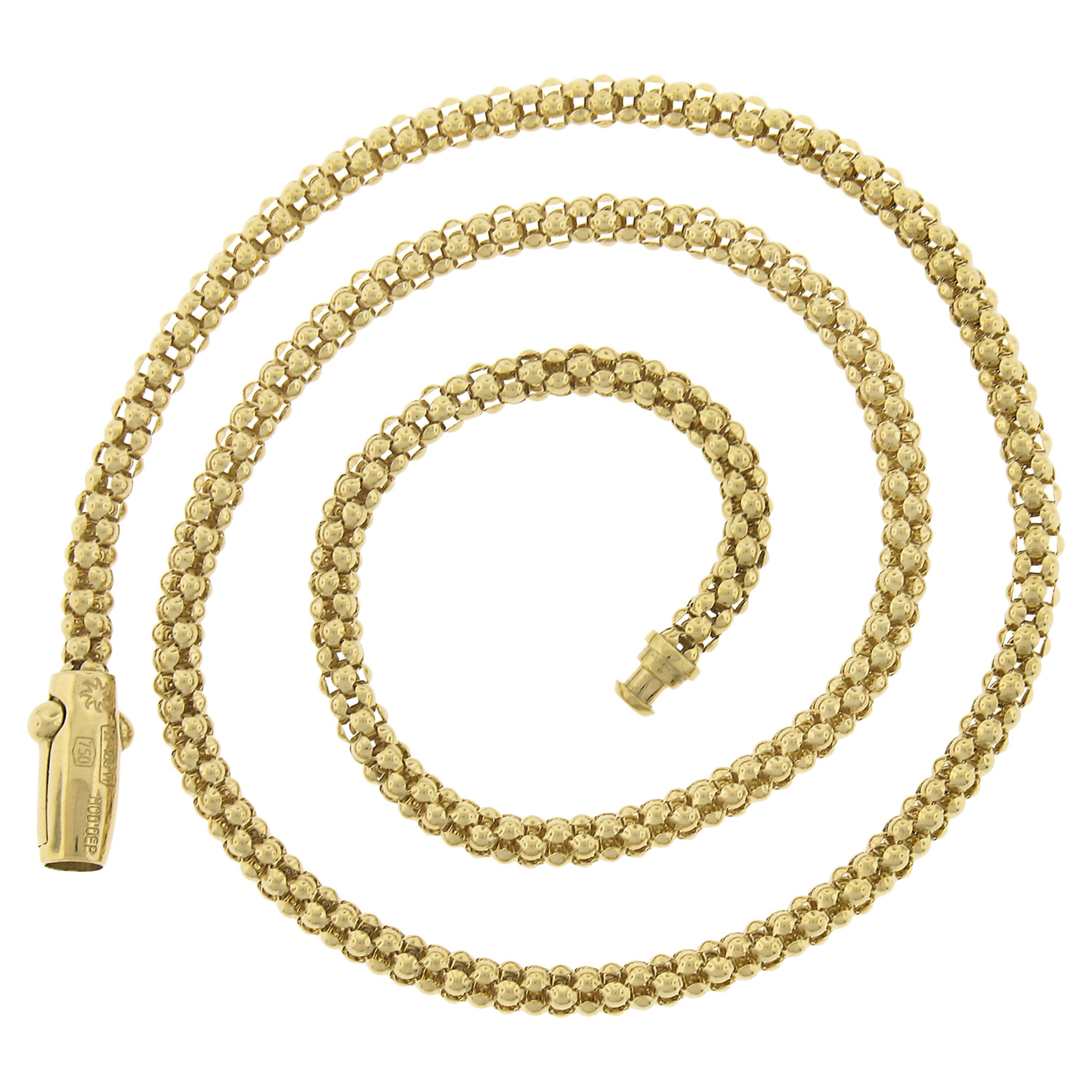 Chimento Solid 18K Yellow Gold 17" Popcorn Link Chain Necklace w/ Barrel Clasp