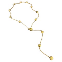 Chimento Solid 18K Yellow Gold Long Sautoir Necklace Adjustable Lariat 30 Inch
