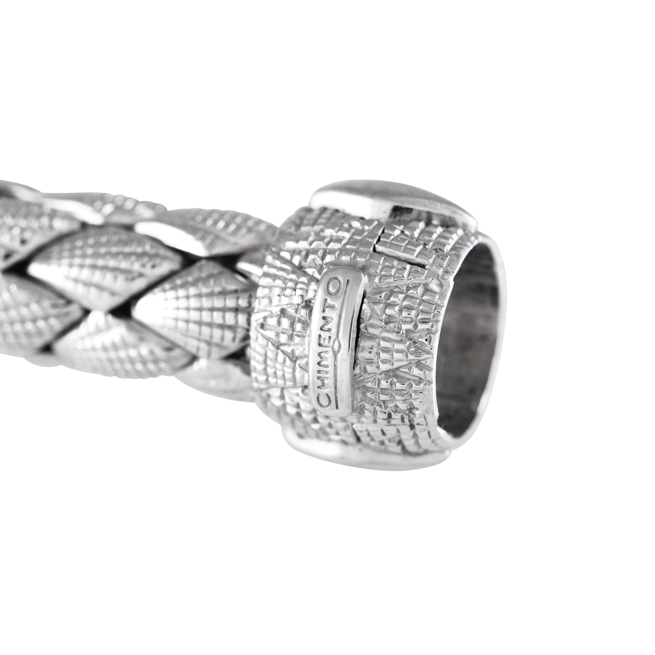 Chimento Stretch Classic 18K Weißgold Diamond Braided Satin Finish Armband im Zustand „Hervorragend“ in Southampton, PA