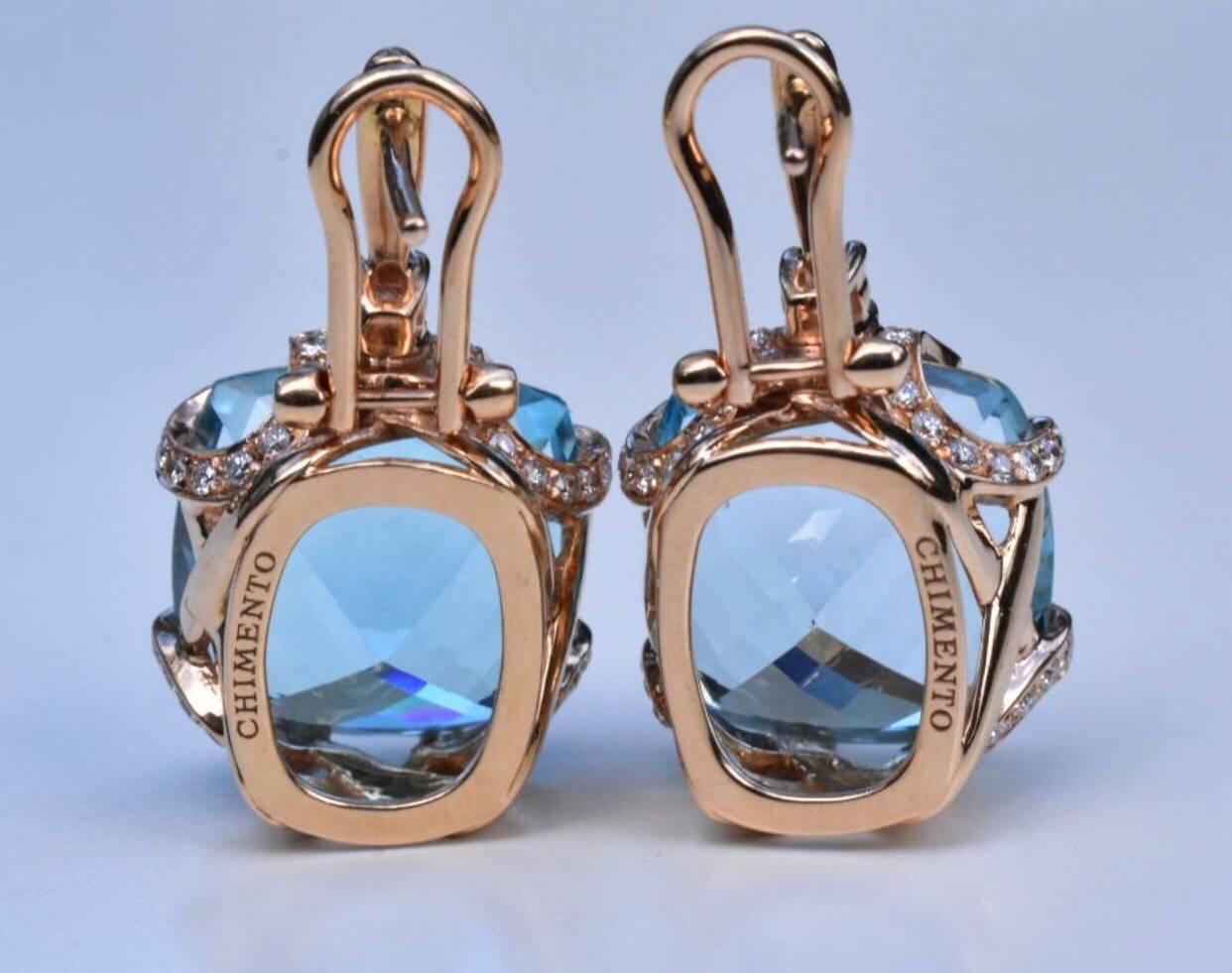 Contemporary Chimento Topaz and Diamond Earrings