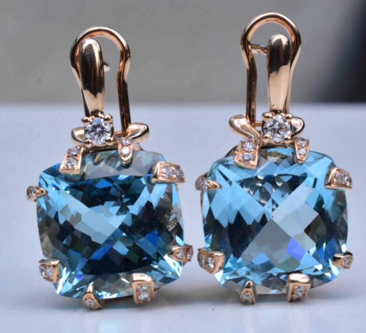 Chimento Topaz and Diamond Earrings In Excellent Condition In London, GB