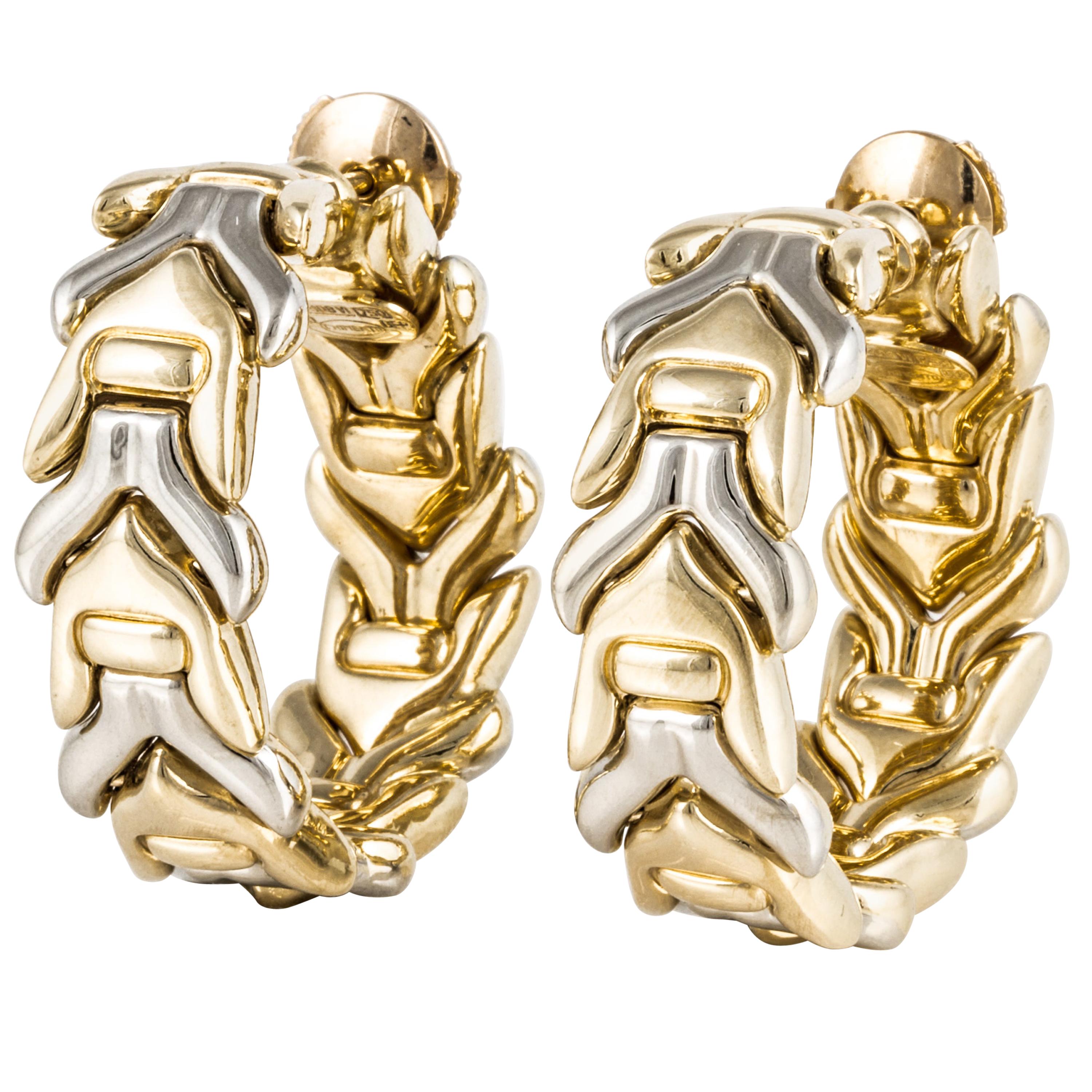 Chimento 18K Two-Tone Gold Hoop Earrings