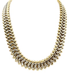 Chimento - Collana girocollo bicolore in oro giallo e bianco 18 carati lucido