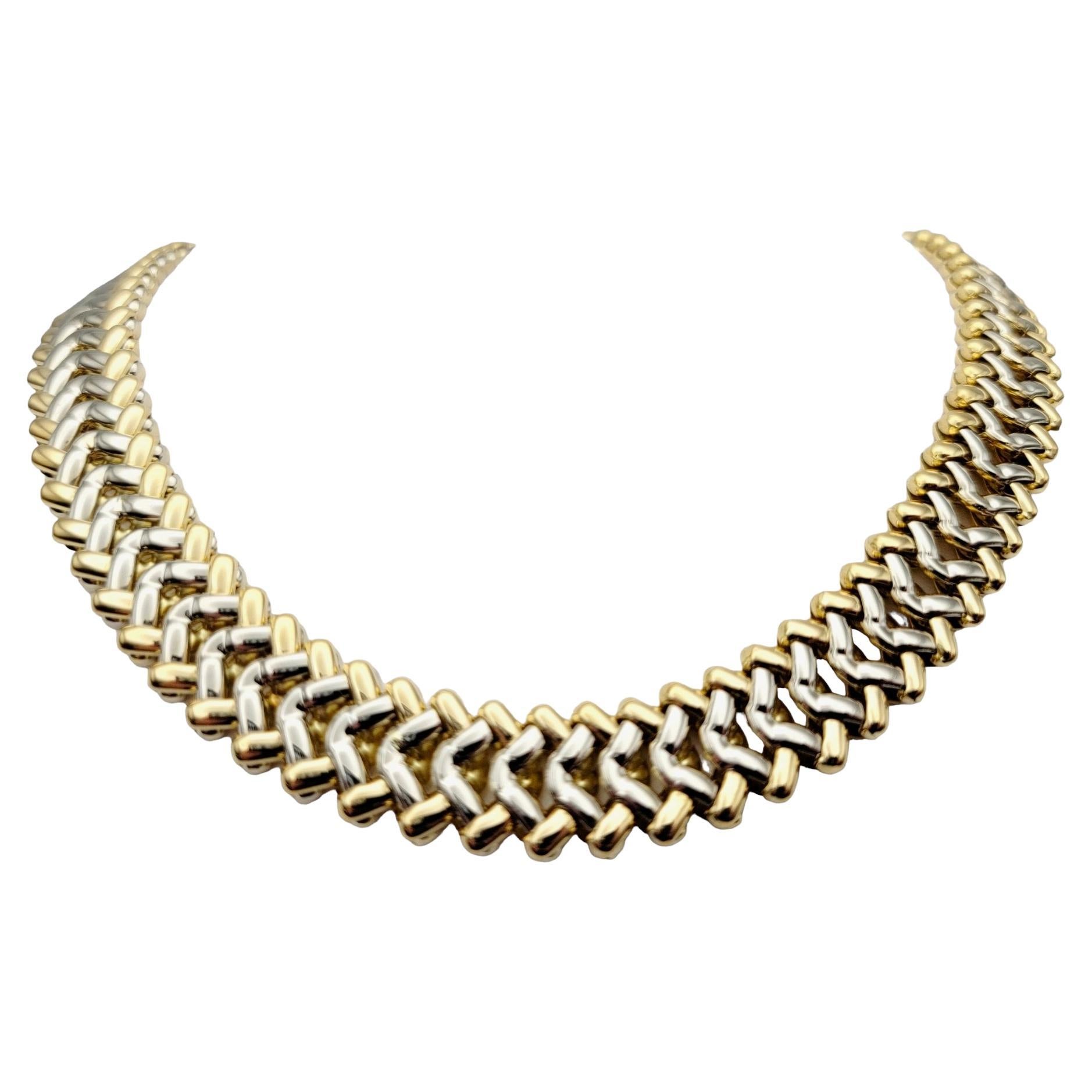 Chimento Two-Tone Polished 18 Karat Yellow and White Gold Choker Necklace