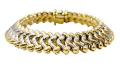 Chimento Bracciale flessibile a maglie bicolore in oro giallo e bianco lucido 18 carati