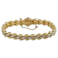 Chimento Two-Tone Yellow and White Gold Reversible Bracelet 18 Karat in Stock