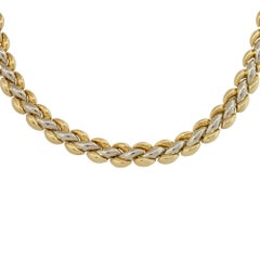 Chimento Two-Tone Yellow and White Gold Reversible Necklace 18 Karat in Stock