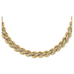 Chimento Two-Tone Yellow and White Gold Reversible Necklace 18 Karat in Stock