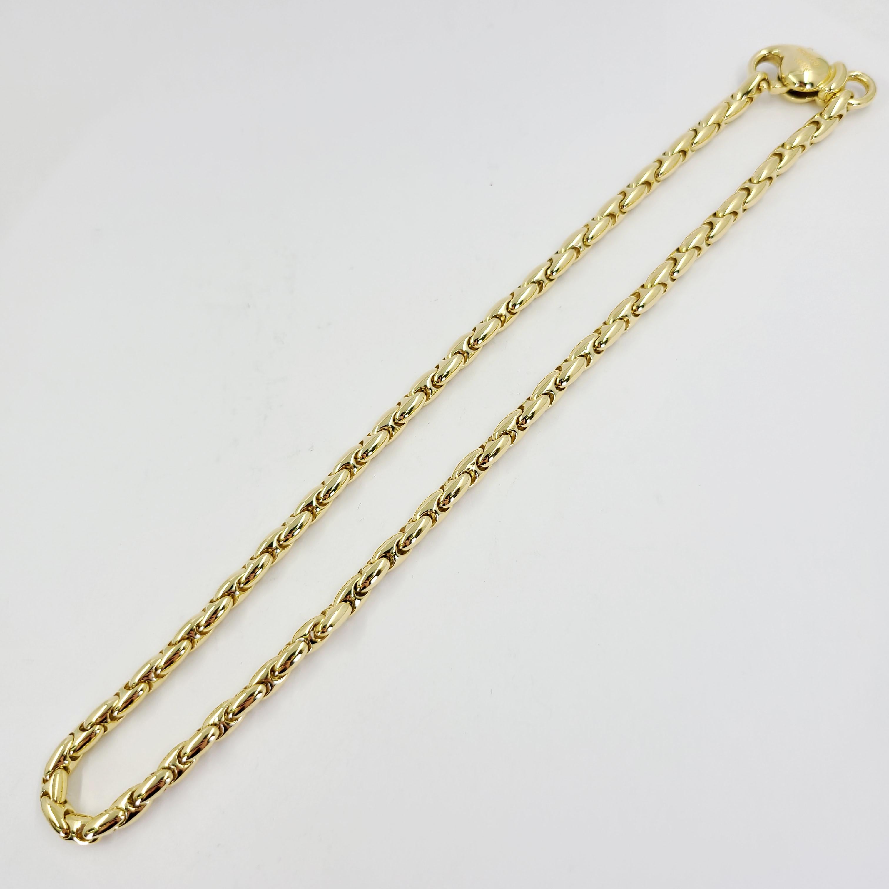 Chimento Chaîne à maillons arrondis en or jaune 18 carats mesurant 18,5 pouces de long avec un grand fermoir en forme de homard signé. Le poids final est de 49,5 grammes.