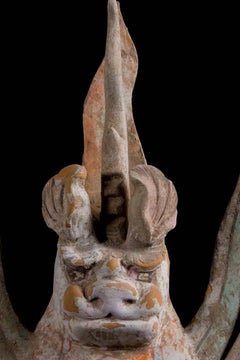 Chimera (Pixiu) Terracotta Mythological Being - Tang Dynasty, China '618-907 AD'