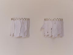 Chimera Silver Plated Brass and Linen Wall Lamp by NASSI